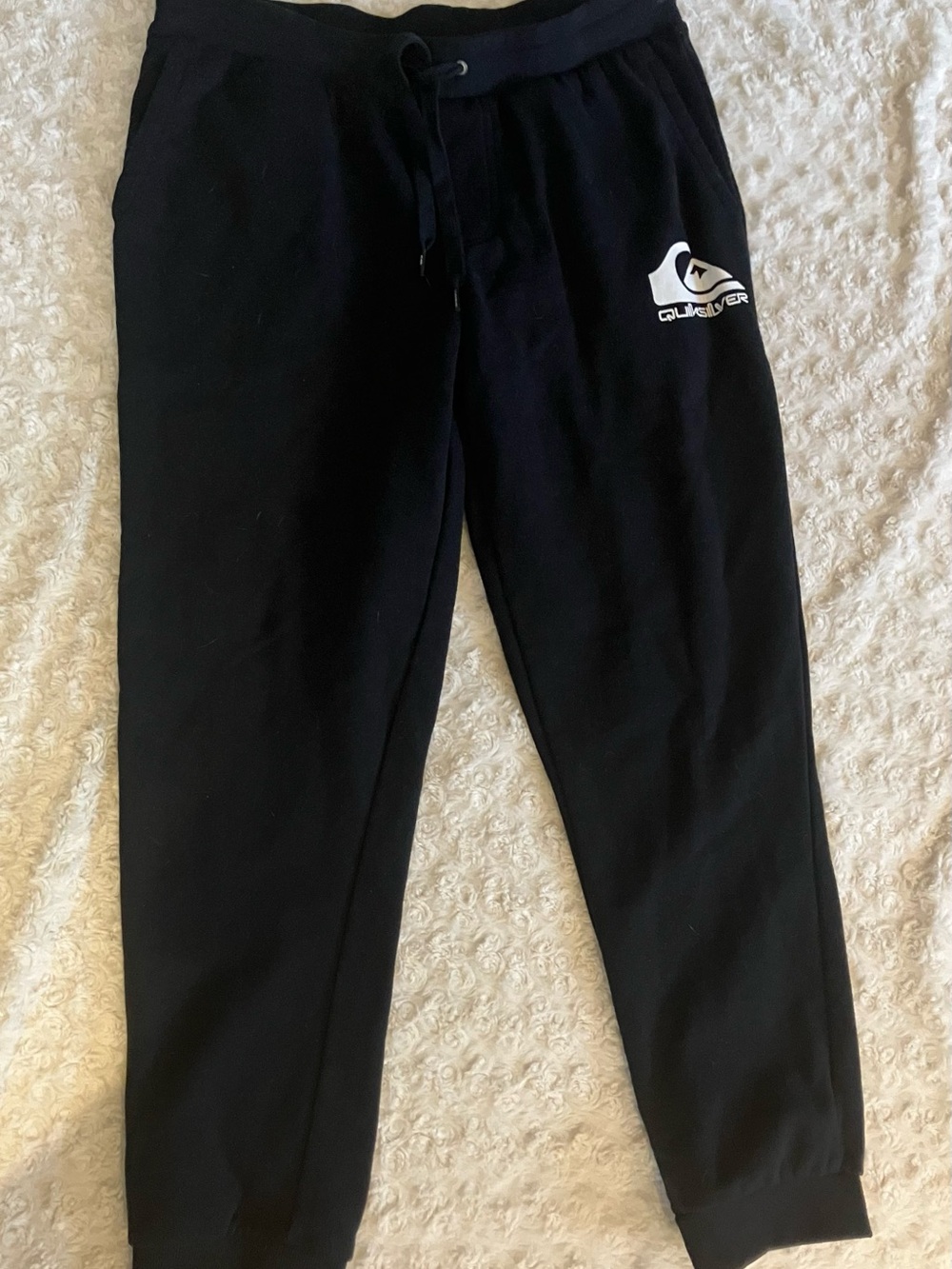 Quiksilver Black Jogger Sweatpants with White Logo